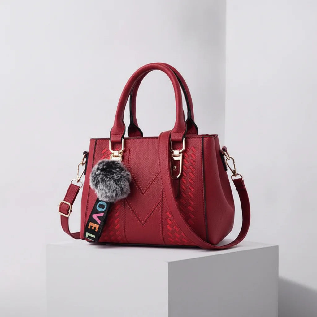 Sac cuir brodé bandoulière