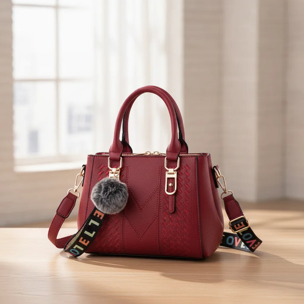 Sac cuir brodé bandoulière