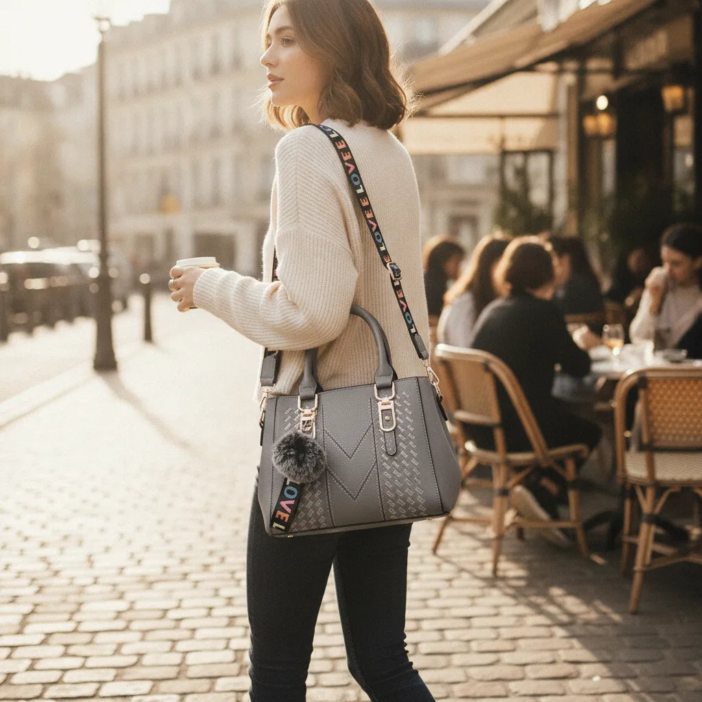 Sac cuir brodé bandoulière