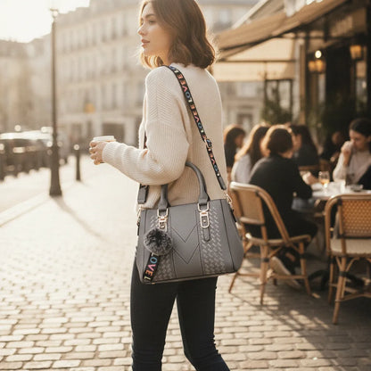 Sac cuir brodé bandoulière