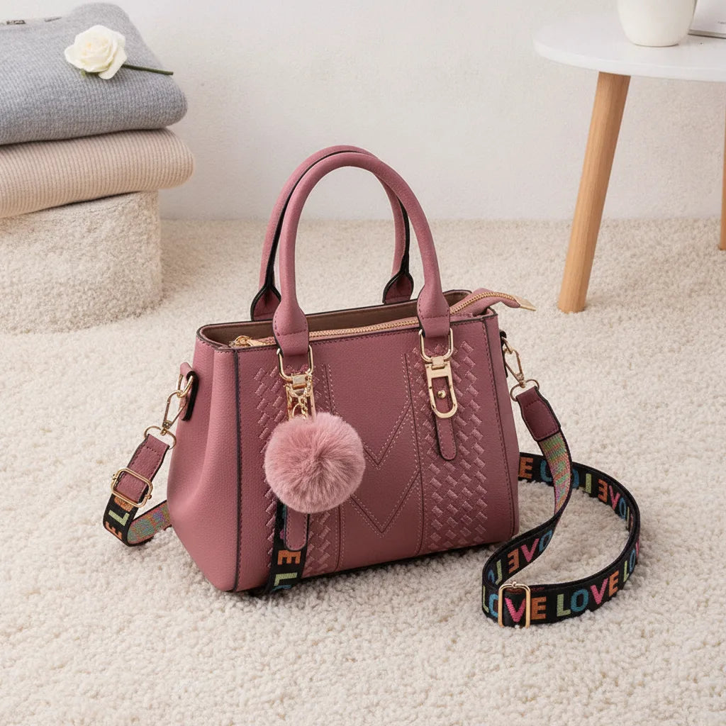 Sac cuir brodé bandoulière