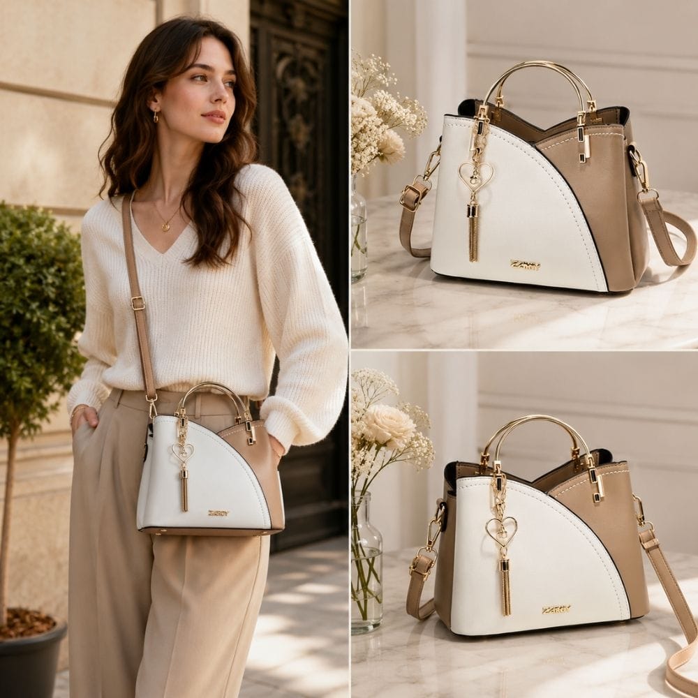 Sac à Main en Cuir Camel