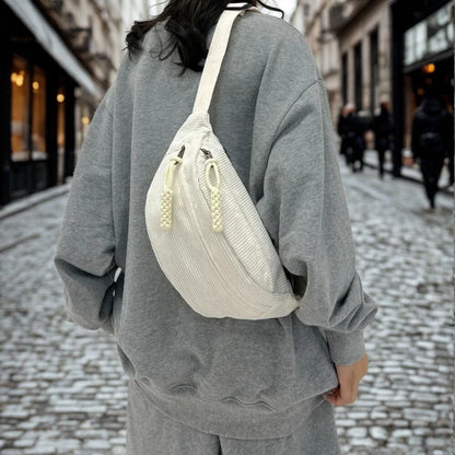 Sac Bandoulière en Velours Côtelé Femme