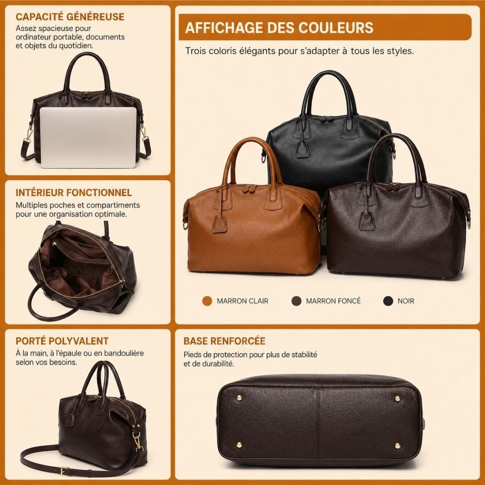 Sac Cuir Cabas Femme